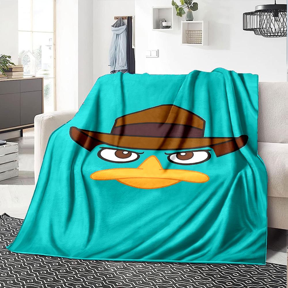 1pc Phineas and Ferb2 Blanket, Gift, for Men and Women, Soft Blanket, Good for Sofa Bed Couch Travel, Lightweight Flannel Blanket