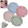 Simple Solid Color Ruffled Placemats Round Cotton Cloth Napkins Afternoon Tea Placemat for Wedding Decoration Table Decor