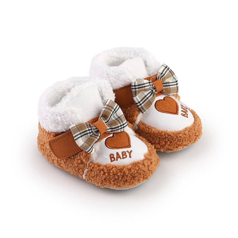 Warm Cartoon Velvet Baby Toddler Shoes for 0-1 Year Olds