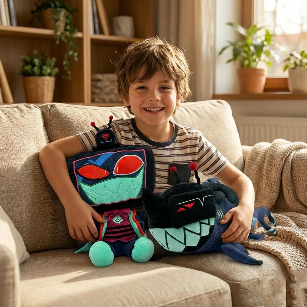 Juguetes de peluche de Hazbin Hotel, divertidos artículos relacionados con el anime, artículos coleccionables para aficionados, exquisitos artículos decorativos de escritorio, regalo para amigos.