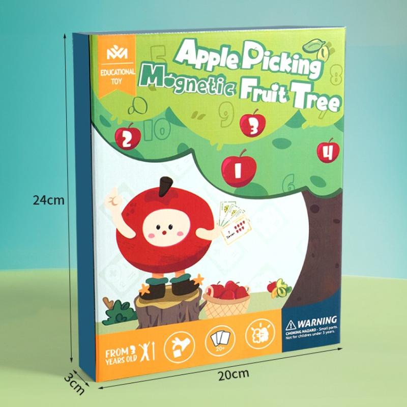 Montessori Teaching Aids Digital Apple Tree Game Building Blocks Children's Educational Brain Concentration Training Kids Gifts