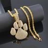 New Paw Pendant and 15mm Cuban Chain for Hip Hop Fashion Charm Necklace