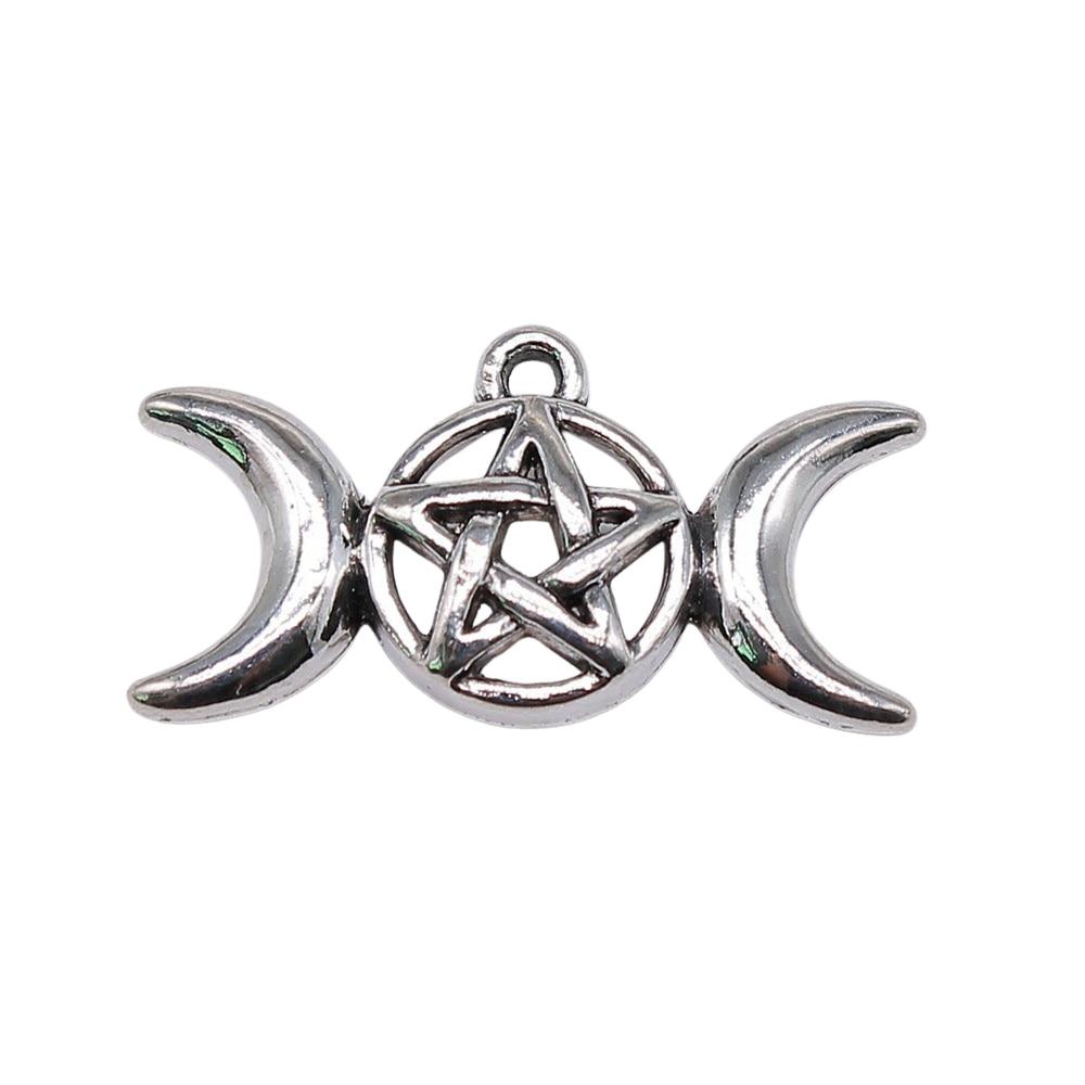 

5шт Лунная Богиня Звезда Подвески Подвески Античное Серебро Цвет Цинковый Сплав 30X16mm