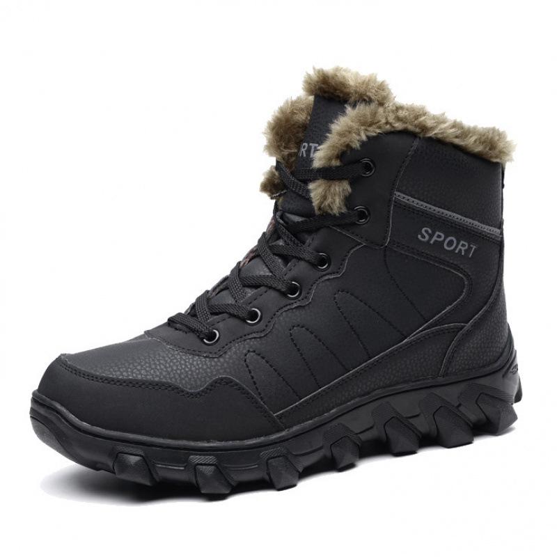 New Winter Cotton Shoes Fur Integrated Snow Boots Sports Outdoor Hiking Boots Velvet Warm Snow Boots