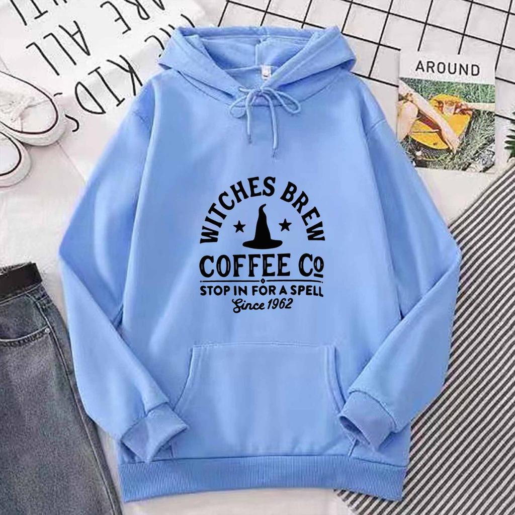 Amazon European and American Foreign Trade Witch Hat Letter Print Hoodie Sweatshirt Unisex Trendy Casual Simple Top