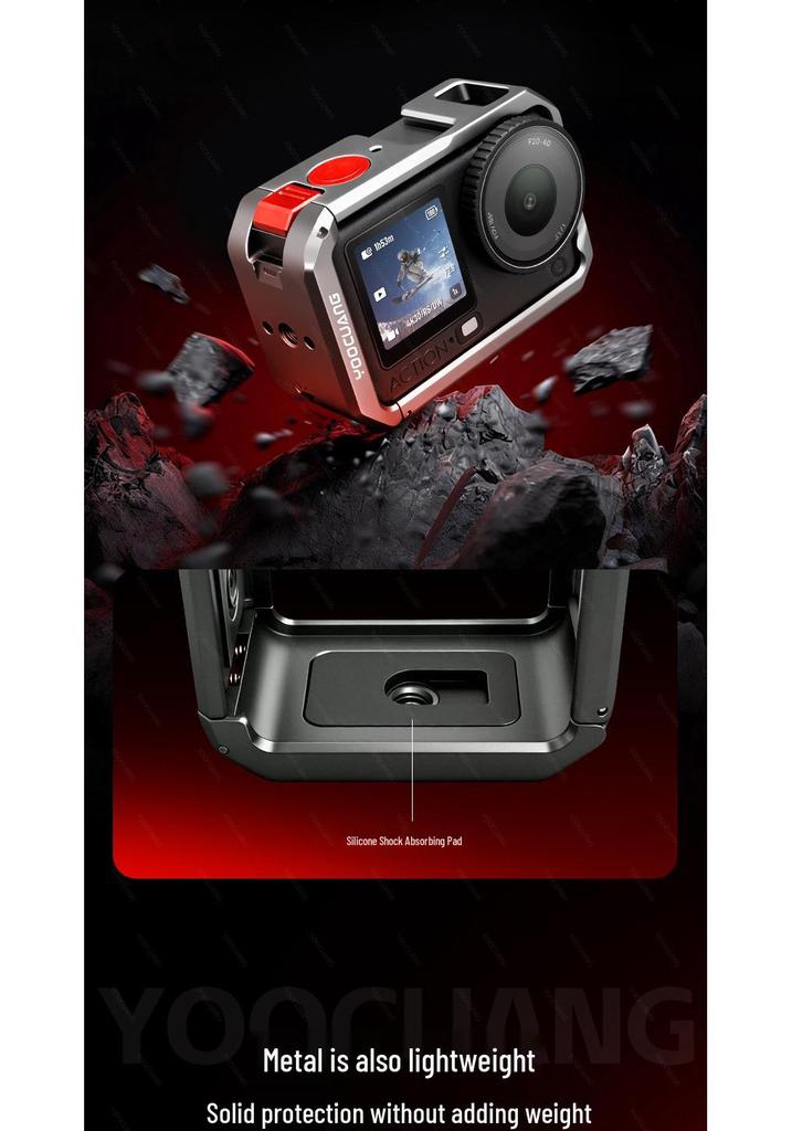 DJI Action 6 Metal Cage for OSMO ACTION 6 Camera - Magnetic, Anti-drop, Vertical & Horizontal Shooting Mount