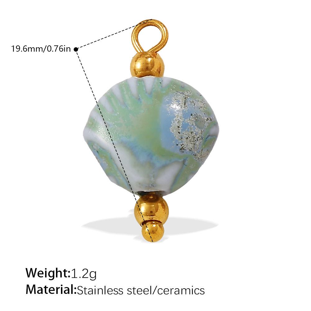 Beach Vacation Diy Oil Dripping Ceramic Fish Pendant Stainless Steel Gold Plated Cute Accessories