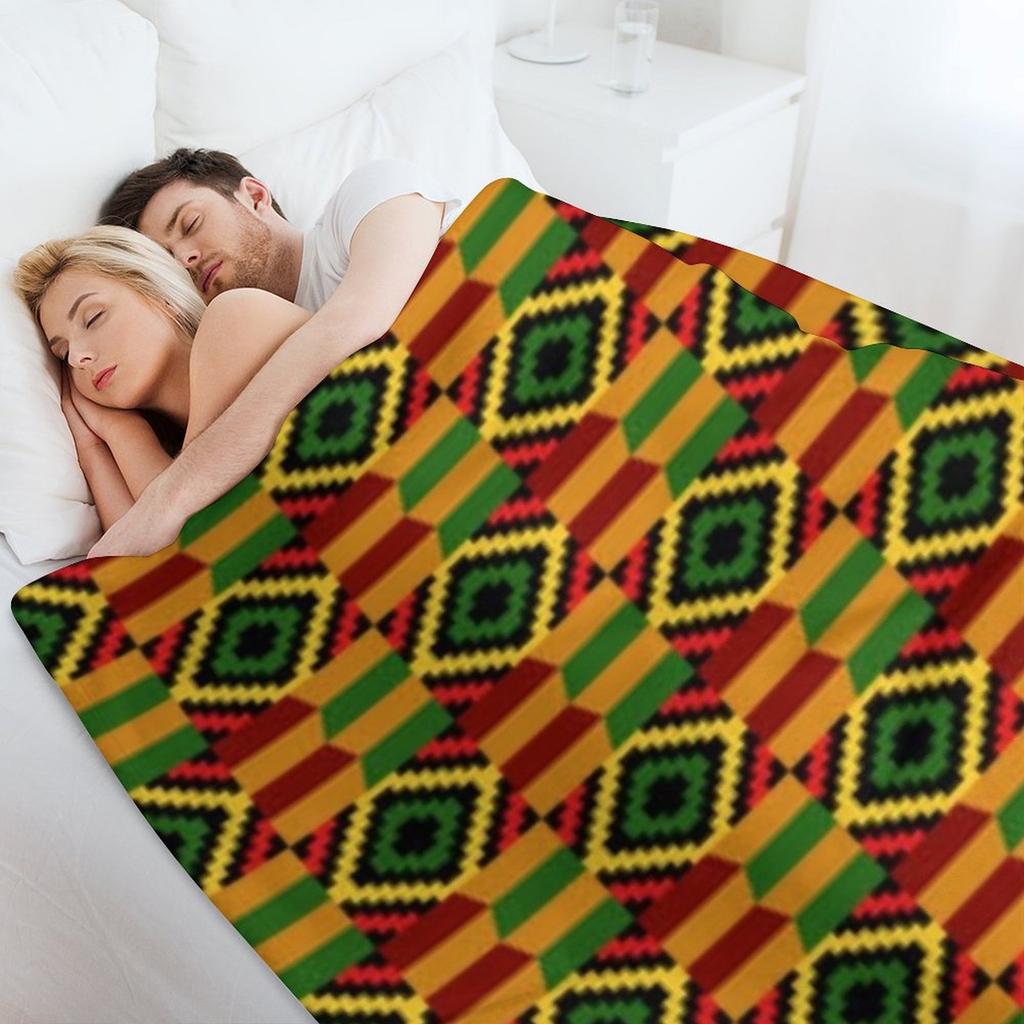 African Pattern, Kente Throw Blanket Fashion Sofas Single Warm for Winter Polar Blankets