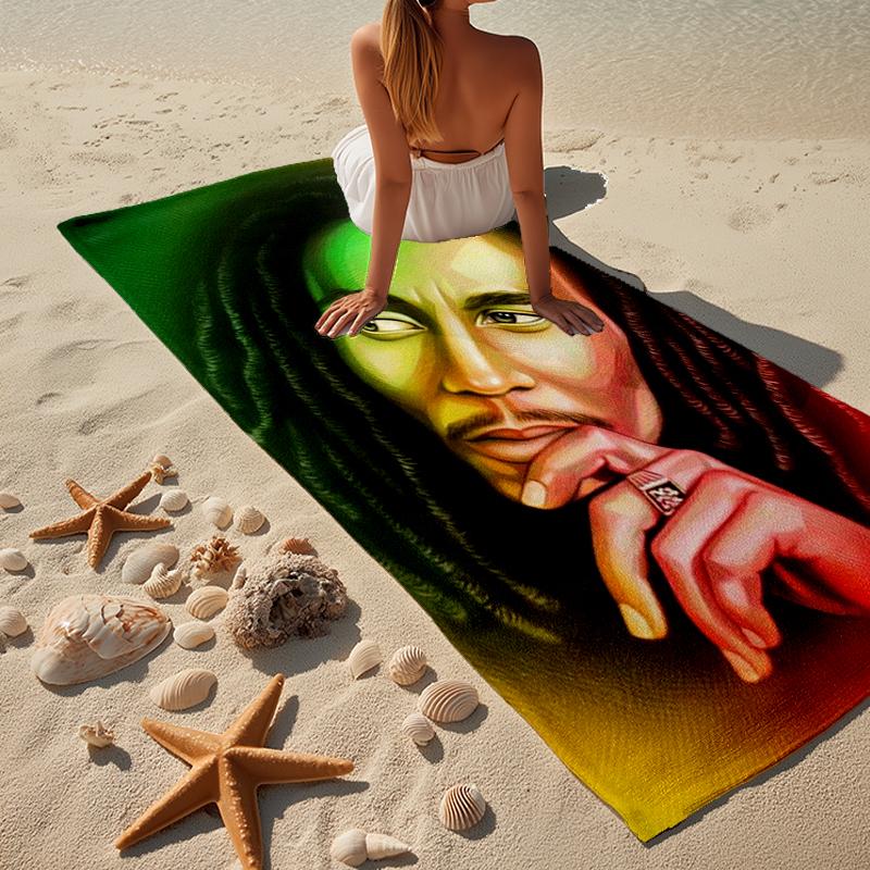 Bob music Vibrant Art Beach Towel, Super Soft Microfiber, Gift for Her/Him, Birthday, for Pool, Beach, Travel, Home Decor Fan gifts