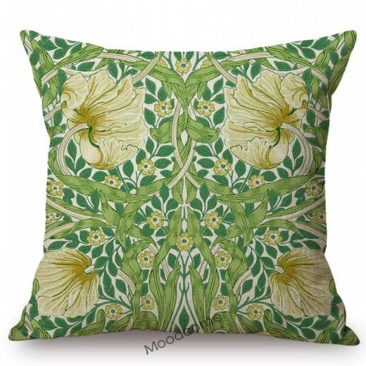 Klassisk Morris Blomster Blomstermønster Pimpernel Rød Gul Rosa Blå Hjem Dekorativ Kunst Sofa Putetrekk Lin Putetrekk