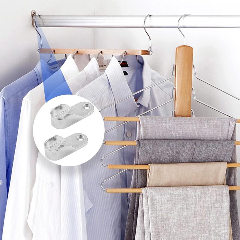 2/6/10pcs Thicken Closet Rod Brackets,Oval Hanging Clothes Rod Holder,Wardrobe Clothes Tube Support,Household Storage Organizer