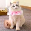 Cute Lace Bowknot Pet Saliva Towels Neckerchief Collar Drool Bibs With Bell Decoration for Dog Cat