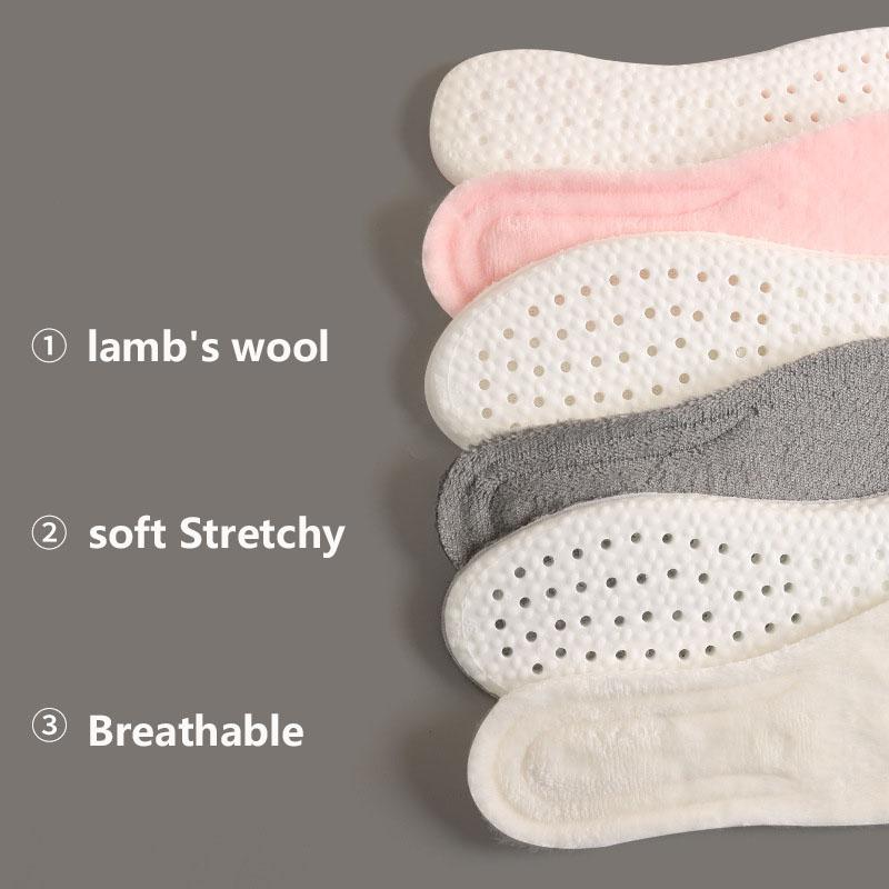 1 Pair High Elasticity Padded Warm Insoles for Men Women Shock Absorbing Latex Insoles Warm Insoles for Fall and Winter Sports Insoles