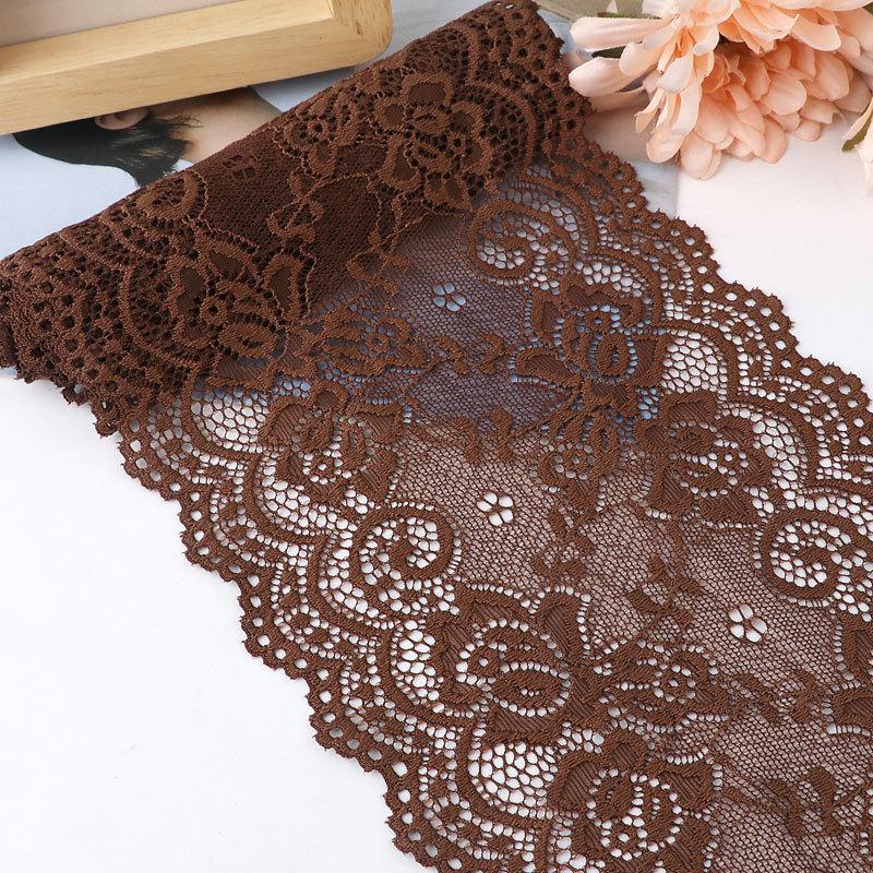 15cm Szeroka Miękka Elastyczna Koronka do Dekoracji Ubrań i Spódnic DIY w Kolorze Białym lub Czarnym