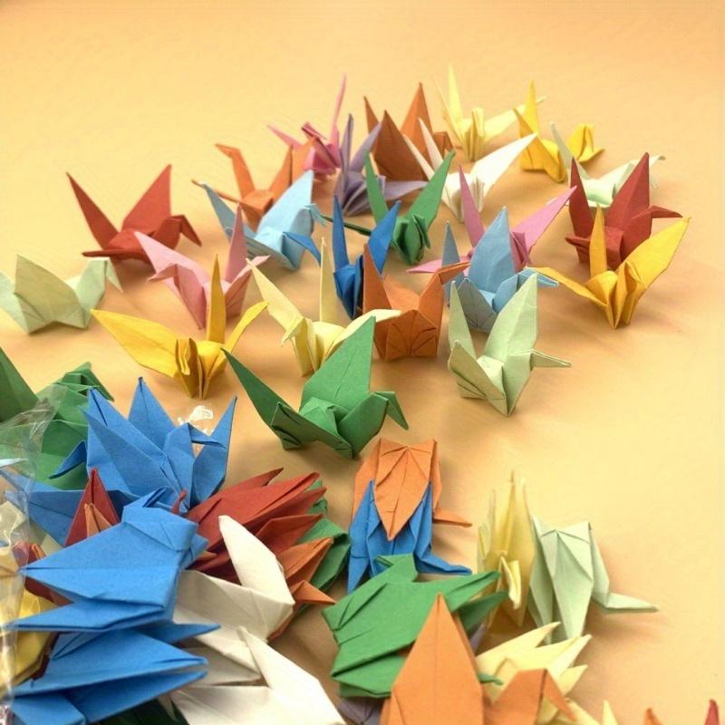 100pcs DIY Handmade Colorful Origami Cranes, Pure Handmade Origami Cranes, Creative Solid Color DIY Lucky Stars, Birthday Gift