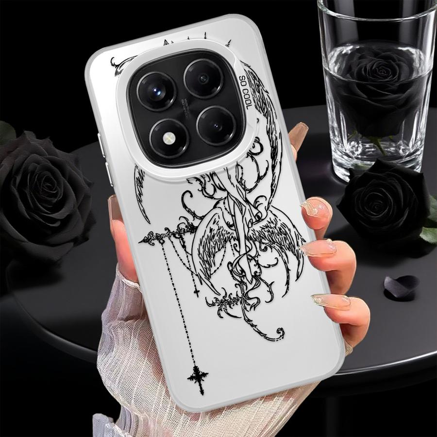 Gothic Style Angel Cross Phone Cover Case for Xiaomi Redmi Note 14 A1 11 Pro 13C 10 A2 Note 13 12 Pro Plus 12 12C 14C
