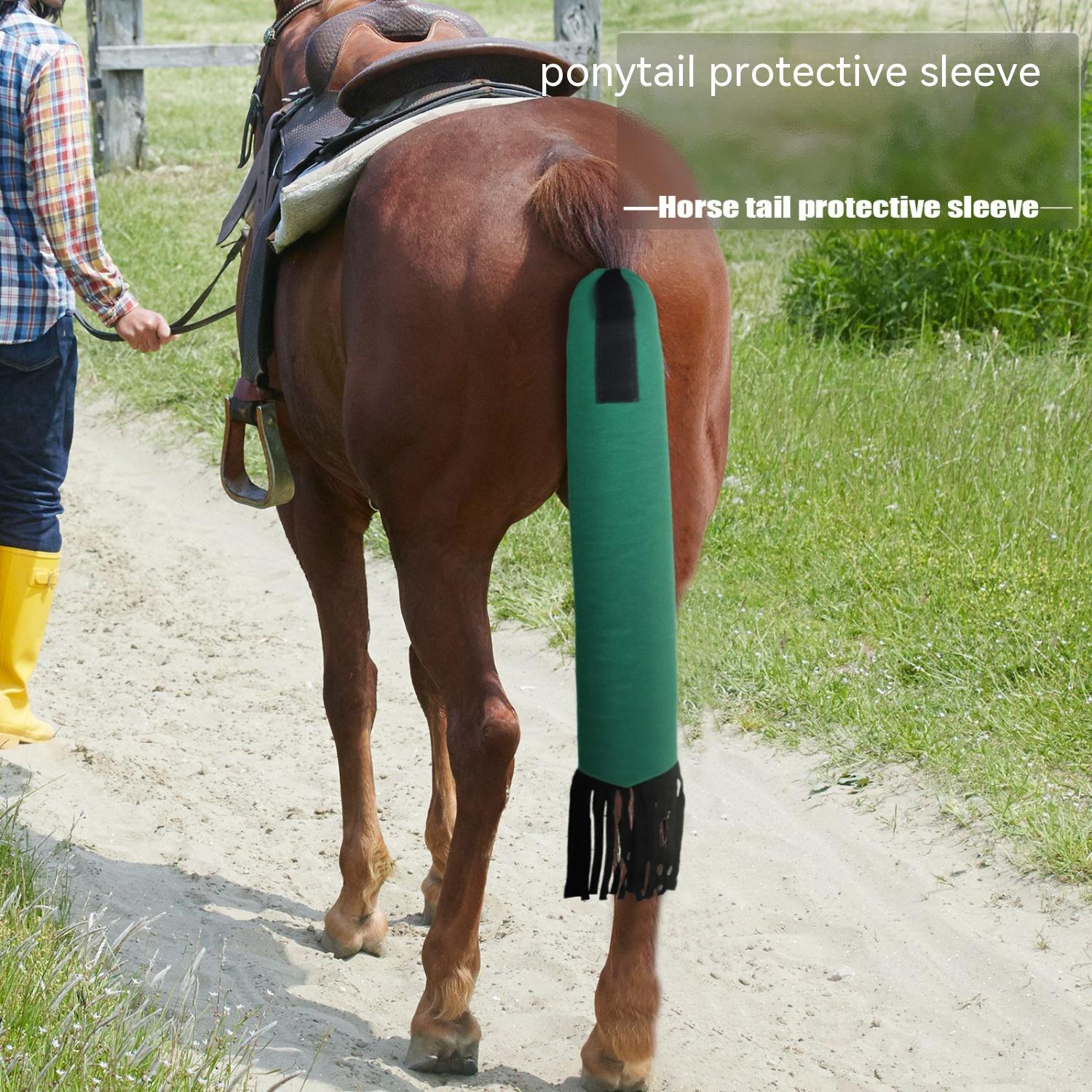 

Сумка для хвоста с конским хвостом, защита от комаров, теплая тканая ткань для чистки, красивый плетеный конский хвост для верховой езды