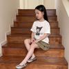 New Summer Kids' Cartoon Cat Short Sleeve T-shirt - Boys' Casual Korean Style Top