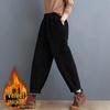 2024 Women's Plus Size Corduroy Harem Pants - Purple, Thickened Velvet, Elastic Waist, for Spring, Autumn, Winter.