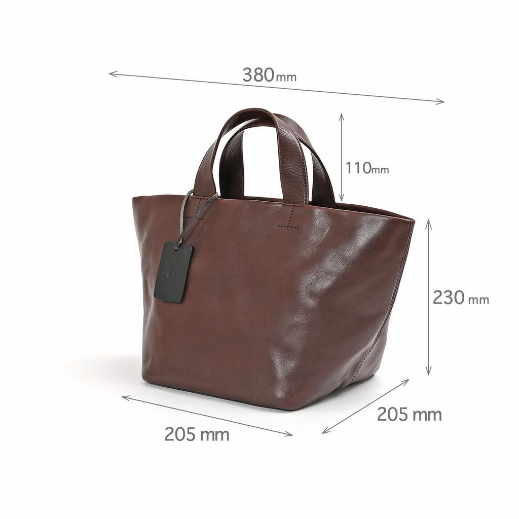 LEATHER CRAFT COMPANY Mini Sac Cabas, Cuir Italien, MINIMAL LMM-1006 (Marron clair)