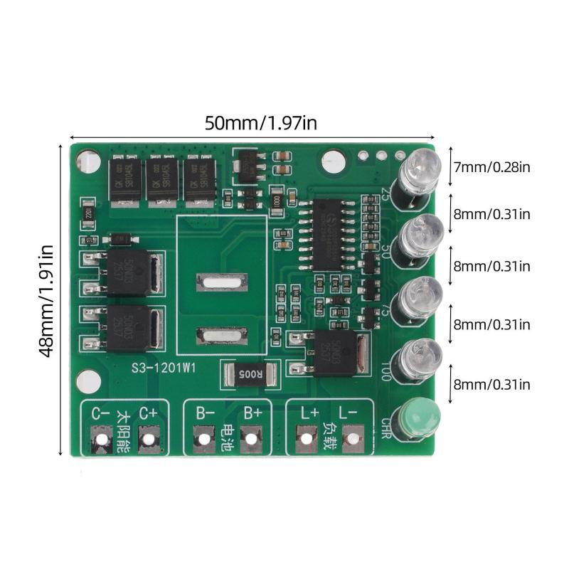 12V 12A MPPT Solární Regulátor Nabíjení Modul Pro 3S Li-ion A 4S LiFePO4 Baterie S Ochranným Obvodem Proti Přebití