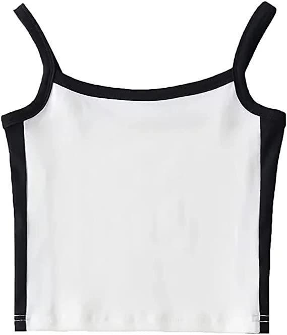 2025 Spring Women's Color Block Slimming Backless Tank Top