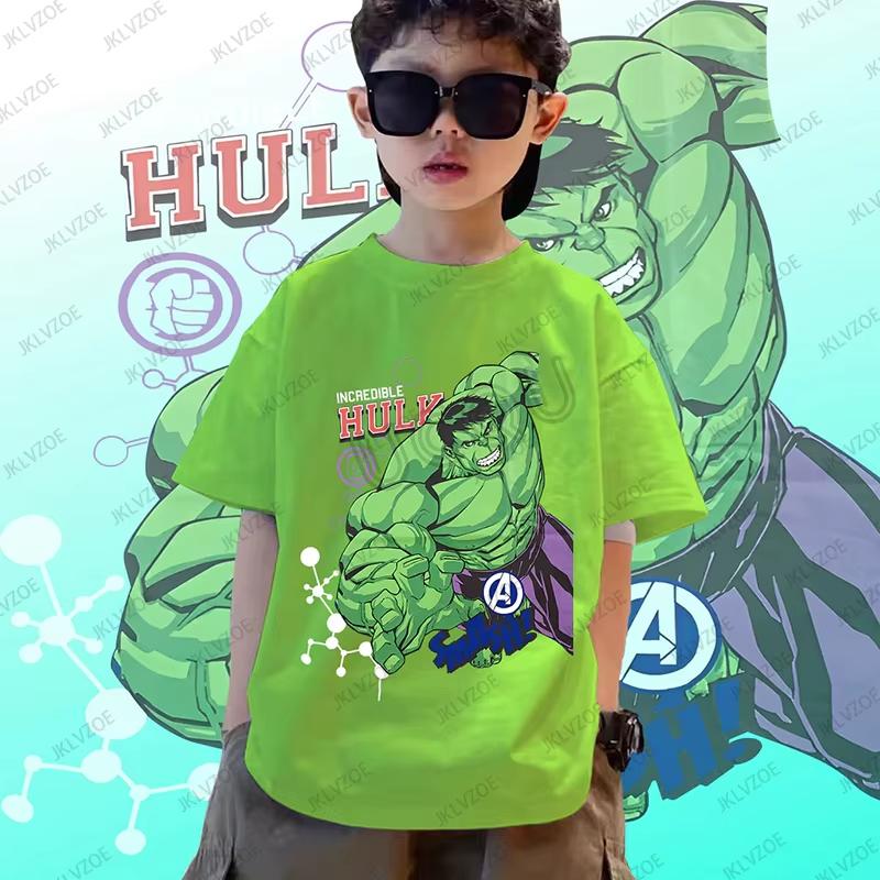 Children's T-shirt Trendy Cool Hulk Printed Pure Cotton Round Neck Parent Child Fashion T-shirt 2026 Summer New Edition
