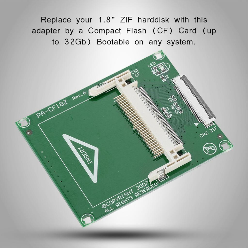 1.8‑inch 50‑Pin Compact Flash CF Memory Card to ZIF CE Adapter SSD HDD Adapter Card