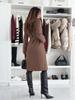 Autumn/Winter Women's Double-Breasted Wool Coat - Simple Fashion Solid Color with Belt