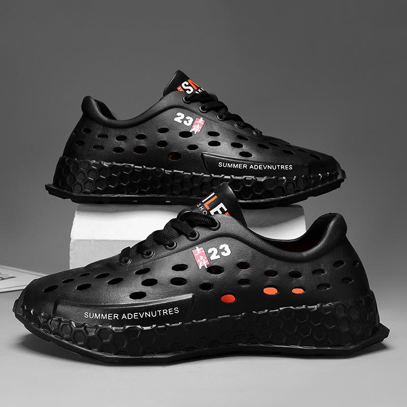 

Мужские нескользящие и дезодорирующие спортивные сандалии на лето, и полный пакет пляжных сандалий большого размера для вождения 40 чёрный