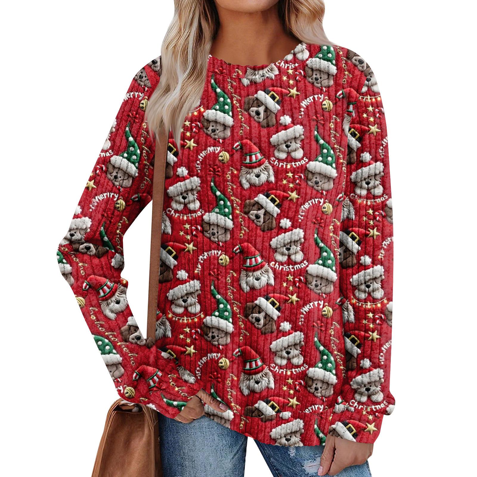 

Женский принт Легкий Топ с круглым вырезом из матового хлопка XL винный