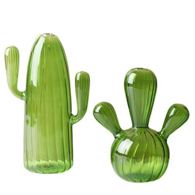 Cactus Glass Vase For Room Decoration Decorative Glass Bottle Hydroponics Plant Modern Transparent Vase Crafts Living Room Decor