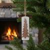 Christmas Tree Gift Tags Wooden Pendant with Lanyard Double Layer Solid Wood Holiday Party Favors Hanging Ornament Bow Decor for Home Winter