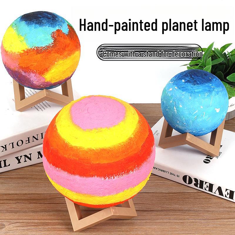 DIY-Mondlampen-Set für Kinder: Handbemaltes Planeten-Nachtlicht für Kindergartenaktivitäten