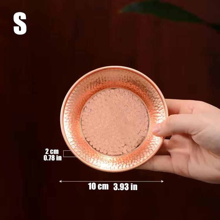 Tibetan Copper Plate 15.4cm Engraving Buddhism Brass Dish Auspicious Tantra Altars For Buddha Tray Desktop Home Gift Decorative