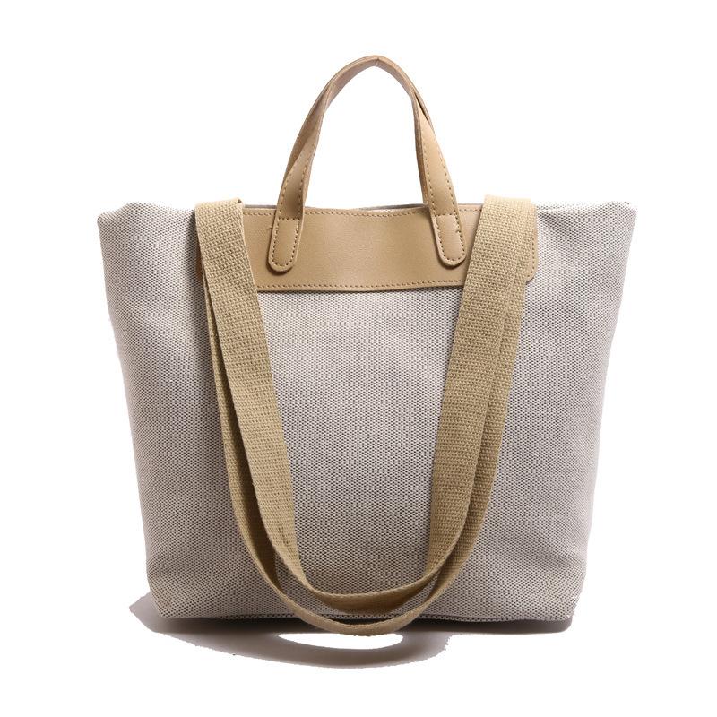 Leisure and Art Splicing Canvas 2025 Weaving Simple New Temperament Commuting Fashion Tote Portable Shoulder Bag