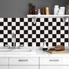 Meiji Vinyl Kitchen And Bathroom Waterproof Oil-Proof Stickers Home Renovation Wallpaper Wall And Floor Decoration Stickers Classic Black White Grid