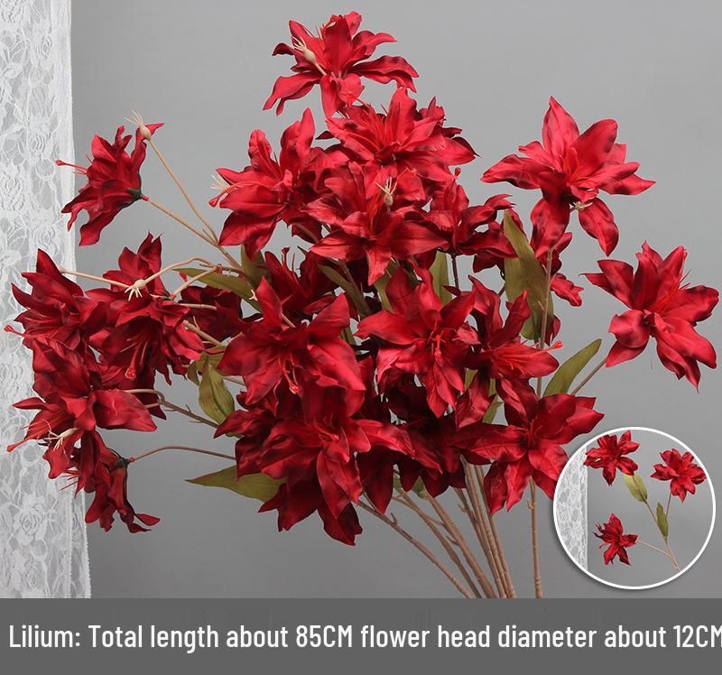 10-Piece Burgundy Floral Décor Set: Red-Toned Artificial Flowers, Mat, Aisle Runner, Wedding Decoration