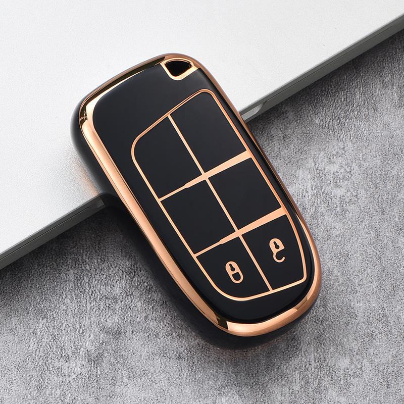 Plating TPU Car Key Cover Case Fob for Jeep Renegade Compass Grand Cherokee for Chrysler 300C Wrangler Dodge Car Accessaries