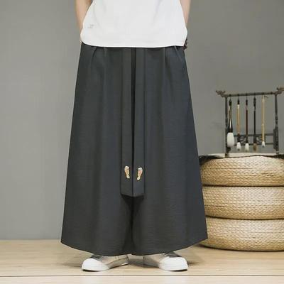 Herren Chiffon Hanfu Lockere Weitbeinige Hose - Retro Nationaler Stil Sommer Gerade Hose