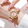 Luxury Rhinestone Women Watches Fashion Heart Dial Woven Strap Ladies Quartz Wristwatch Reloj Mujer