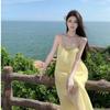 Sanya seaside travel and vacation super fairy suspender dress summer new loose and thin eye stunning beach dress