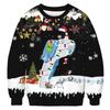 New Christmas Santa Claus Ugly Fashion Casual 3D Digital Printing Personalized Round Neck Long Sleeve Pullovers