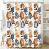 Cat Shower Curtain Cute Kitten Pattern Bathroom Decor Washable Waterproof Fabric Home Decor Vintage Animal Lover Gift Idea Wall
