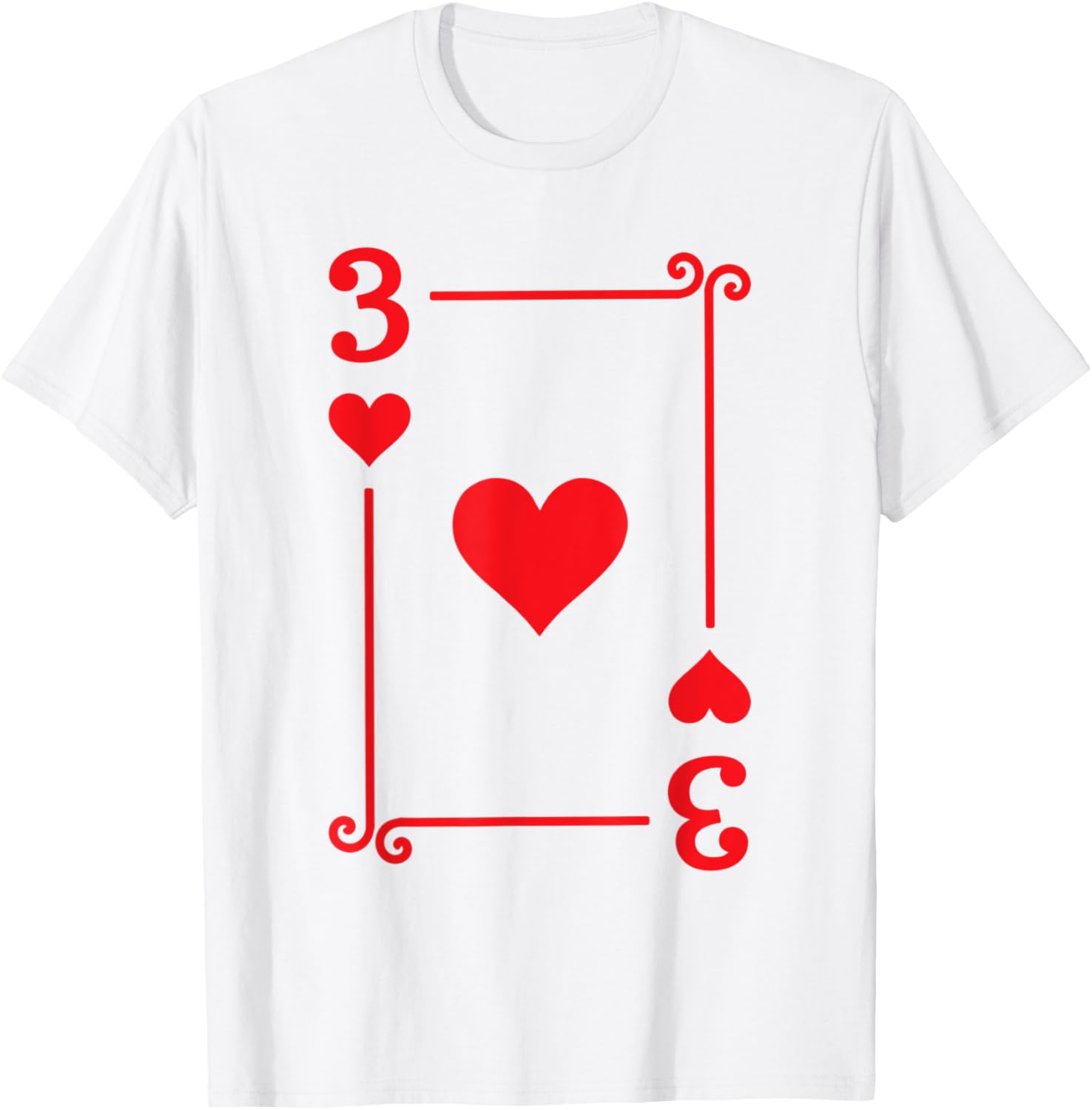 Playing Cards Costume - 3 Hearts Card - Three Card T-Shirt Custom Printed Graphic T Shirts Mens Clothing Ropa Hombre S разноцветный