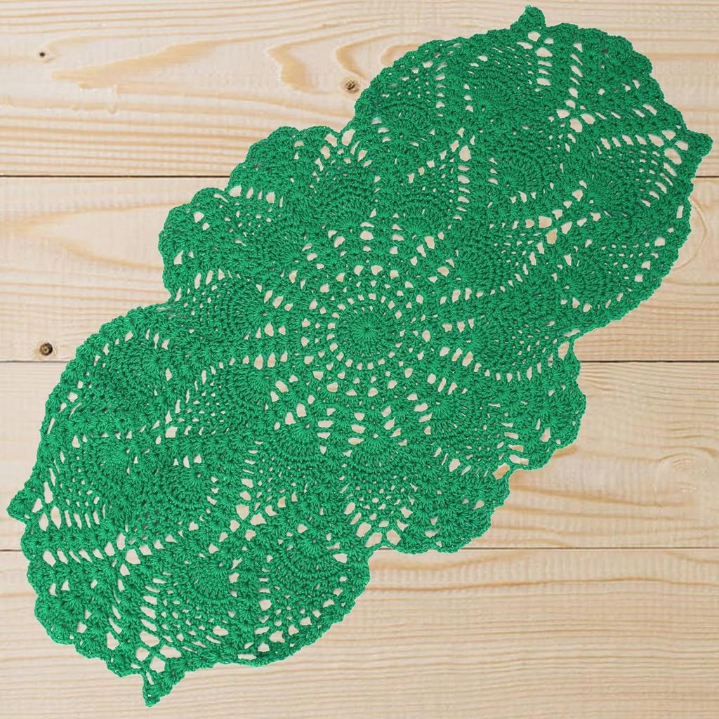 One Piece 23 x 12 Inch Oval Doilies Crochet for Dressers and End Tables Crafts Disposable Small Valentines Doilies Cloth Lace Placemats Coasters Red