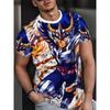 Herren Mode 3D Gedrucktes Herren T-Shirt Rundhals Kurzarm Trendige Streetwear