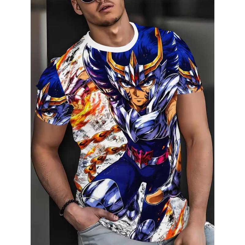 Herren Mode 3D Gedrucktes Herren T-Shirt Rundhals Kurzarm Trendige Streetwear