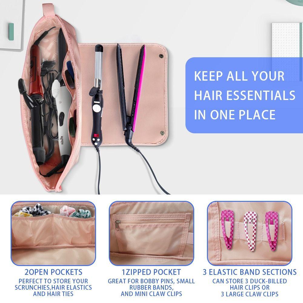 

Waterproof Hair Tools Storage Bag Heat Resistant Mat Straightener Storage Pouch Hair Tools фіолетовий