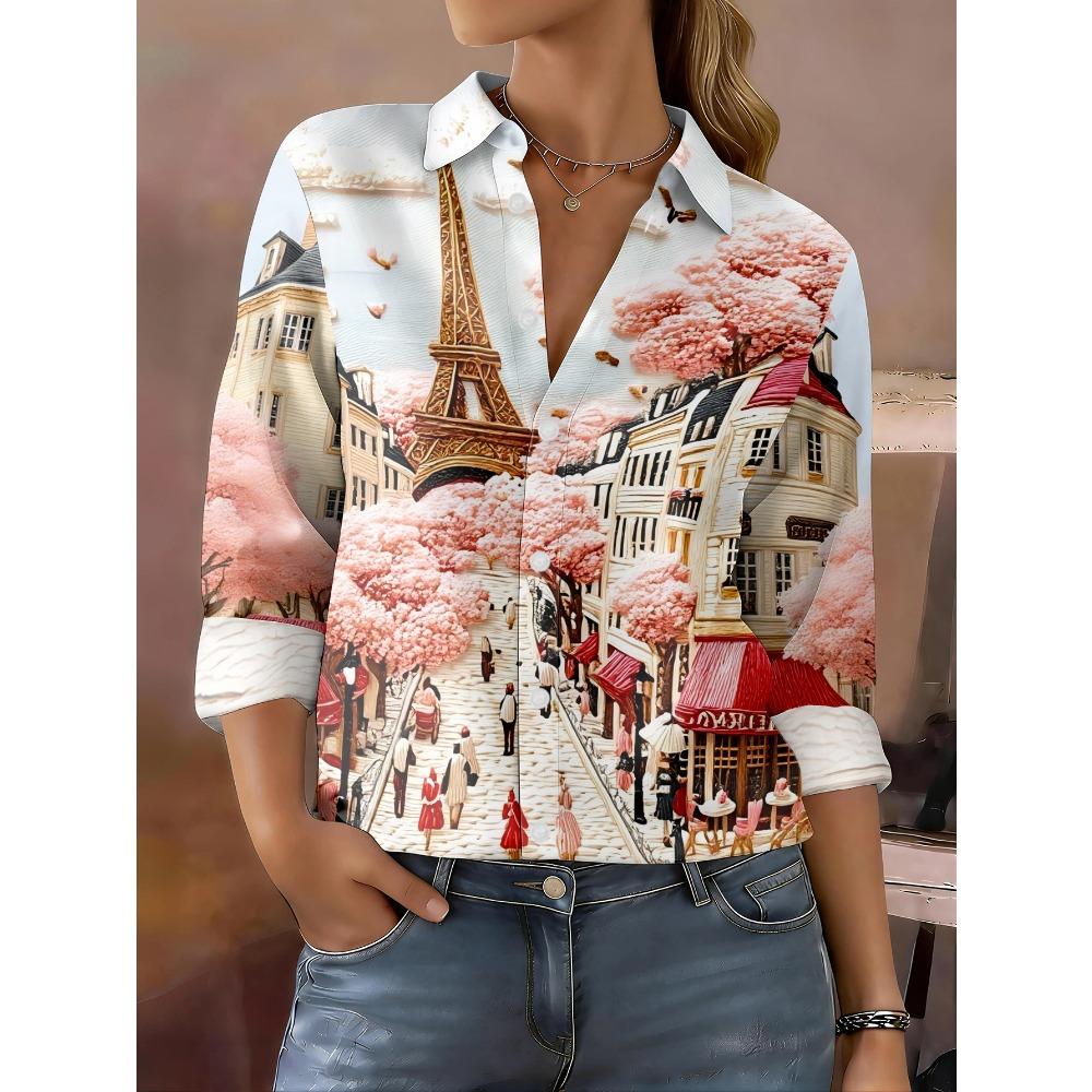 New Women's Casual Button Long Sleeve Shirt